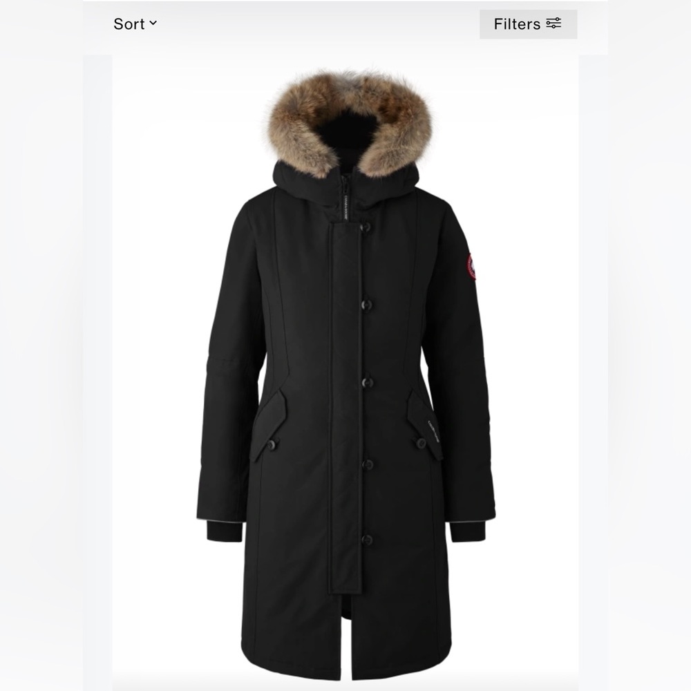 Canada Goose Black Girls' Parka with Fur-Trim Hood